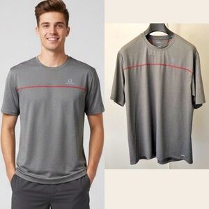 SALOMON Grey Sports Wear Short Sleeves  Men’s T Shirt Size XXL.